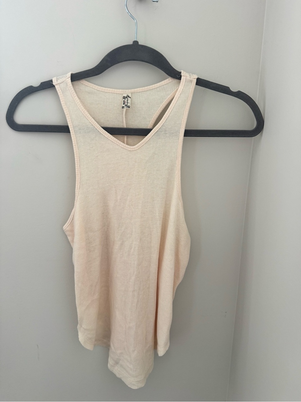Free People Ribbed V-Neck Tank - Cream